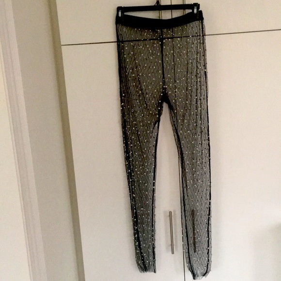 Hot & Delicious Sheer Mesh Pearl Pants - Perfect for Any Event! - Picture 5 of 11